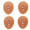 Wholesale 1 Piece 316L Stainless Steel Alloy Resin Rhinestones Glass Belly Rings Star Moon Heart Shape Waterproof Non Tarnish Surgical Steel White Gold Plated Women's