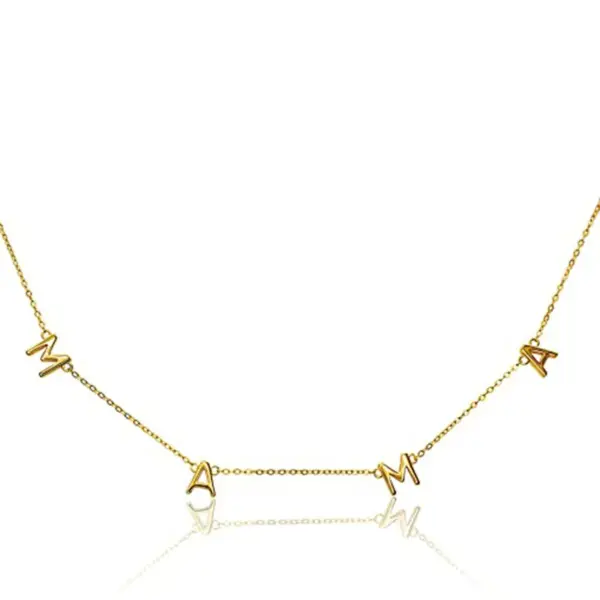 Copper Cable Chain Plating Letter Pendant Necklace