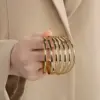 Wholesale Ion Plating (IP) 18K Gold Plated Solid Color 304 Stainless Steel Simple Style Waterproof Non Tarnish 304 Stainless Steel Bangle