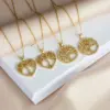 Wholesale 304 Stainless Steel Copper Heart Shape Life Tree Pendant Necklace