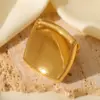 Wholesale Jewelry Simple Style Artistic Irregular Geometric 304 Stainless Steel 18K Gold Plated Plating Open Rings