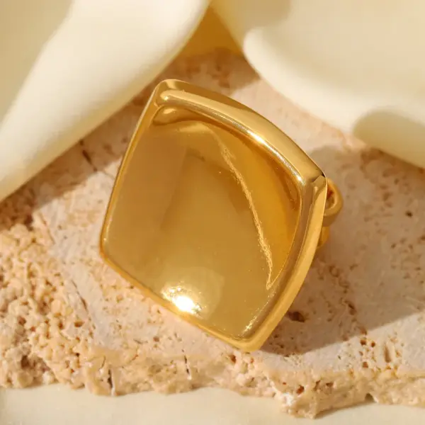 Wholesale Jewelry Simple Style Artistic Irregular Geometric 304 Stainless Steel 18K Gold Plated Plating Open Rings
