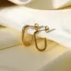 Wholesale Fashion Geometric Plating 304 Stainless Steel No Inlaid PVD Coated Earrings