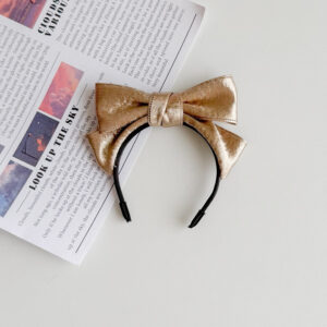 Champagne metallic satin headband