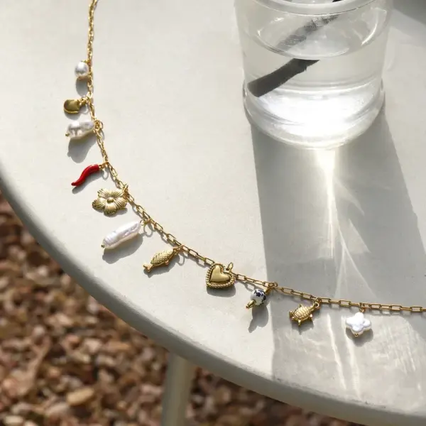 Wholesale 304 Stainless Steel Starfish Conch Flower PVD Coated Real Gold Plated Casual Marine Style Modern Style Waterproof Non Tarnish Waist Chain