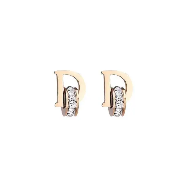PVD Coated Real Gold Plated Geometric Titanium Steel Elegant Sweet Streetwear Waterproof Non Tarnish Earrings