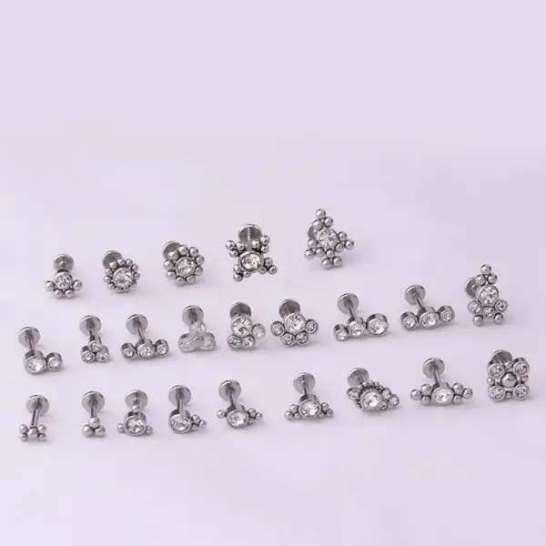 316L Stainless Steel Ear Cartilage Rings & Studs Geometric Waterproof Non Tarnish Surgical Steel Women'S