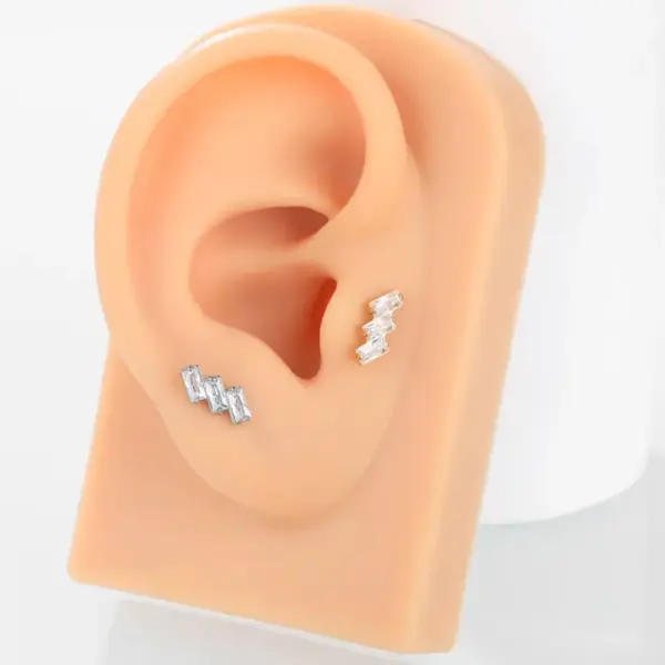 Wholesale 1 Piece Belly Rings Casual Simple Style Geometric Pure Titanium Titanium Alloy Plating Zircon 14K Gold Plated White Gold Plated