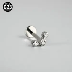 Steel Color 3 Zircon Arc / Rod Thickness * Rod Length 1.2x8mm