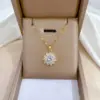 Wholesale Real Gold Plated 304 Stainless Steel PVD Coated Zircon Flower Waterproof Non Tarnish Luxurious Earrings Necklace For Women'S