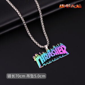 8261# colorful flame necklace