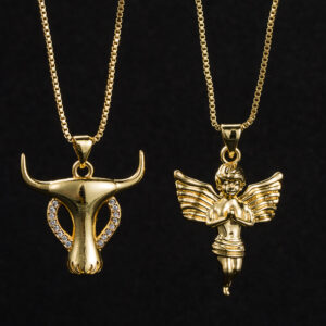 Wholesale copper plated 18K gold micro set zircon pendant necklace simple personality necklace sweater chain women's high-end feeling