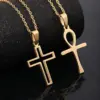 Water Plating 18K Gold Plated Cross Stainless Steel Fashion 304 Stainless Steel Necklace