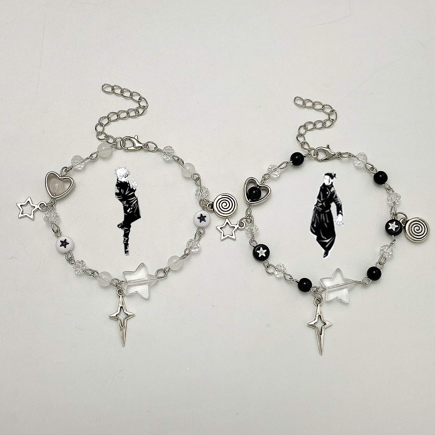 Wholesale European and American cross-border hot selling hot girl punk hollow five-inted star bracelet cole's handmade guitar heart-shaped bracelet