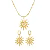 Wholesale Sun Pendant Stainless Steel Women's Jewelry Set Necklace And Earrings Trendy Design Casual Occasion Four Seasons Versatile