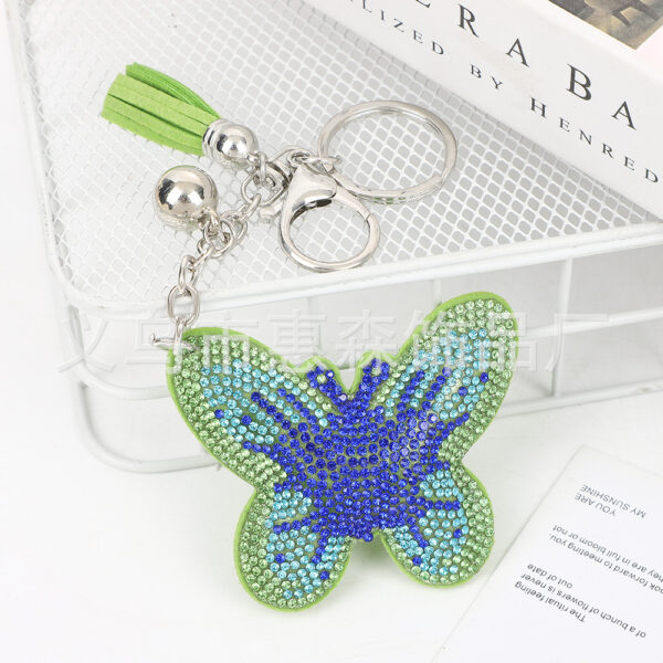Wholesale Colorful diamond studded butterfly keychain