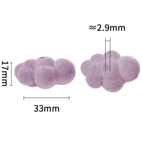 Wholesale Flocking Color Cloud Beads Acrylic Cotton Cloud Vertical Hole Beads DIY Mobile Phone Chain Keychain Accessories