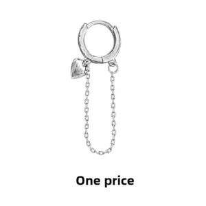 One heart-shaped tassel ear buckle (white gold) / Copper (one price)