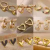 304 Stainless Steel Copper Geometric Heart Shape PVD Coated Real Gold Plated IG Style Sweet Waterproof Non Tarnish Plating Drop Earrings Earrings Ear Studs