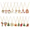 Wholesale Stainless Steel Copper Plating Inlay Christmas Hat Christmas Tree Santa Claus Zircon Pendant Necklace