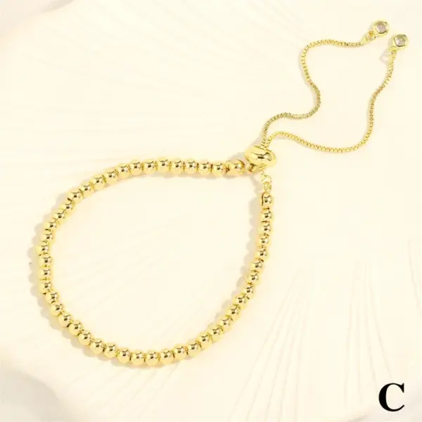 Wholesale Retro Simple Style Round Copper 18k Gold Plated Zircon Bracelets In Bulk