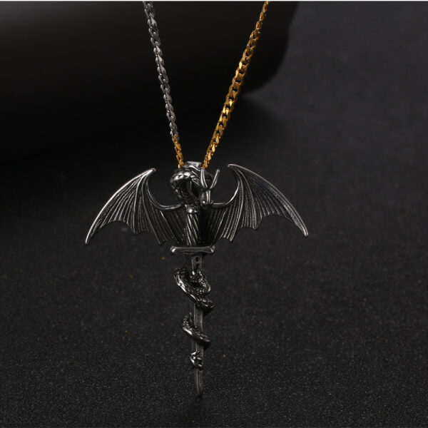 Wholesale titanium steel necklace retro pterosaur sword pendant men's dragon tide cool pendant SP906