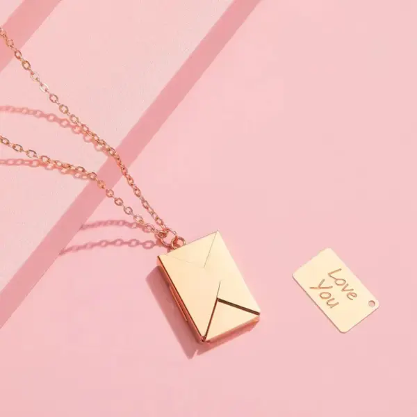 Wholesale Fashion Envelope Stainless Steel Titanium Steel Plating Pendant Necklace