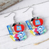 oly-734c6f11ba7ccc8a286eb135128cb61d Wholesale Cross-border New School Season Pencil Apple Rainbow Love Ruler Pendant Earrings Acrylic Back-to-school Season Earrings