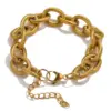 PVD Coated Real Gold Plated Geometric 304 Stainless Steel Punk Simple Style Waterproof Non Tarnish Bracelets Necklace
