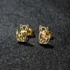 Wholesale PVD Coated 18K Gold Real Gold Plated Animal Notes 304 Stainless Steel Cute Simple Style Waterproof Non Tarnish Ear Studs