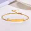 Wholesale PVD Coated Real Gold Plated 18K Gold Rectangle 304 Stainless Steel IG Style Simple Style Waterproof Non Tarnish 304 Stainless Steel Bracelets