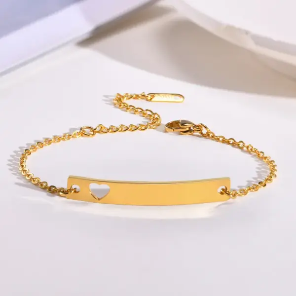 Wholesale PVD Coated Real Gold Plated 18K Gold Rectangle 304 Stainless Steel IG Style Simple Style Waterproof Non Tarnish 304 Stainless Steel Bracelets