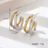 1 Pair Sweet Simple Style Classic Style Geometric 201 Stainless Steel 18K Gold Plated Ear Studs