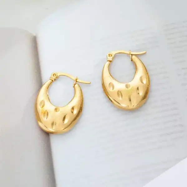 Wholesale 1 Pair Classic Style U Shape Geometric Quadrilateral 304 Stainless Steel Imitation Gold Electroplating Earrings Ear Studs
