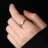Wholesale Vacuum Plating PVD Coated Real Gold Plated 18K Gold Geometric 304 Stainless Steel Simple Style Waterproof Non Tarnish Rings
