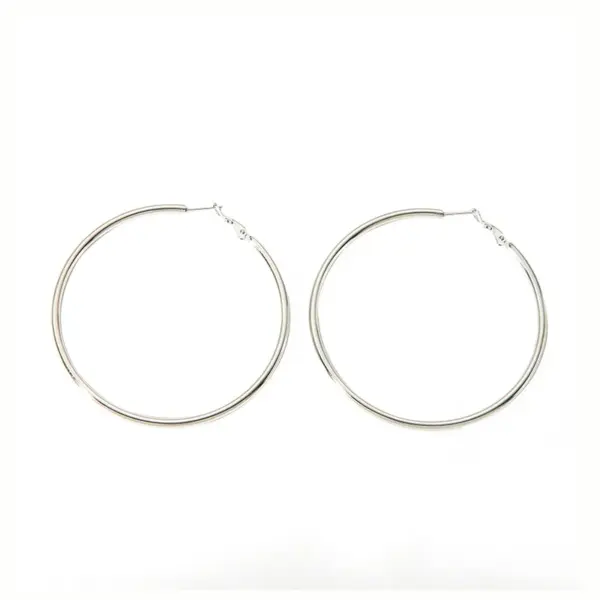 Wholesale PVD Coated Real Gold Plated 18K Gold Solid Color 304 Stainless Steel Simple Style Waterproof Non Tarnish Hoop Earrings