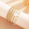 Wholesale Full-Managed Cross-Border Bracelet CCB Beaded Bracelet 5-Piece Set Niche Design Sense Elegant Stacked Bracelet