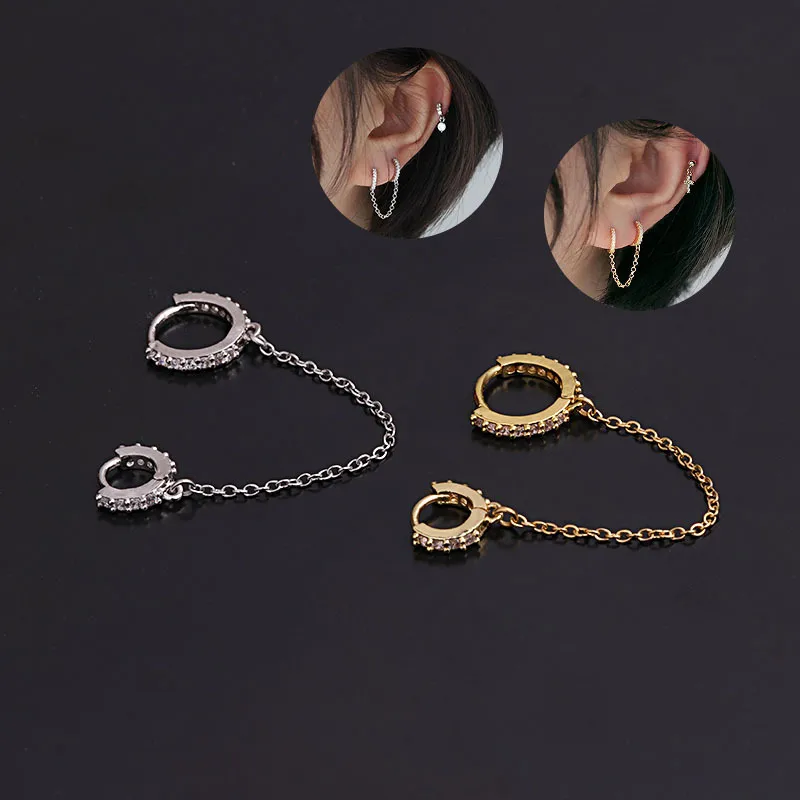 Wholesale Geometric Inlaid Zircon Copper Copper Earrings