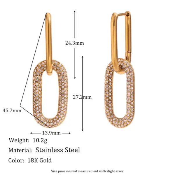 Wholesale PVD Coated Real Gold Plated 18K Gold Geometric 304 Stainless Steel Retro Simple Style Waterproof Non Tarnish Drop Earrings
