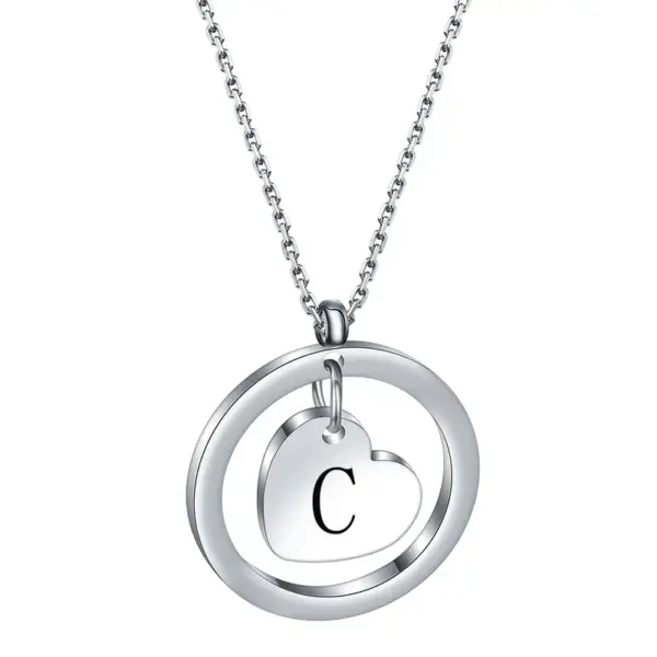 Wholesale Simple Style Letter Stainless Steel Titanium Steel Plating Pendant Necklace