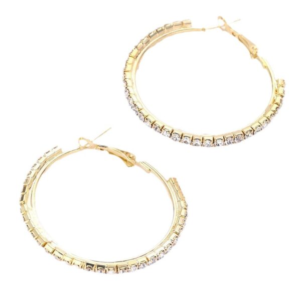 Wholesale European and American Cross-Border Hot-Selling Exaggerated Personalized Earrings Geometric Dot Diamond Large Hoop Earrings Earrings