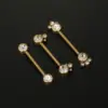 Wholesale Fashion Solid Color Stainless Steel Inlay Artificial Diamond Adhesive Nail 1 Piece