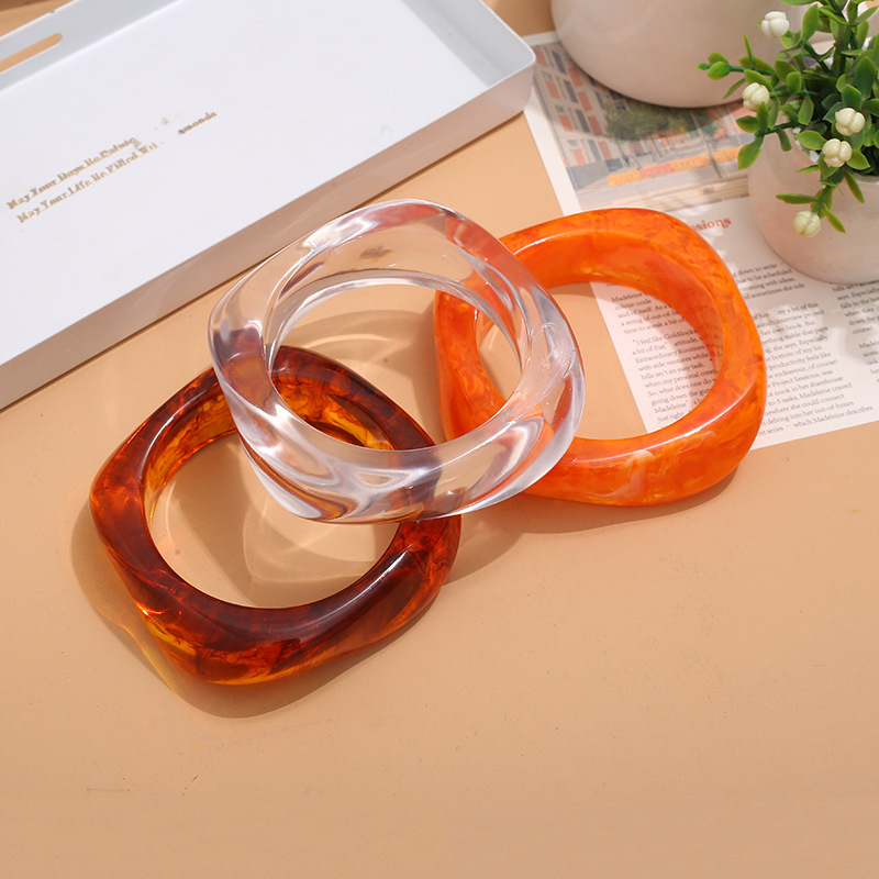 Wholesale marble pattern bracelet personality exaerated acrylic geometric lygon