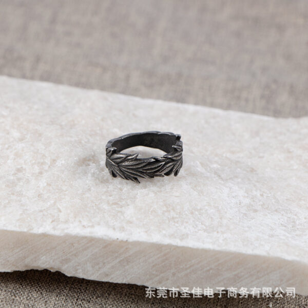 oly-738756ee3e25a00bdc647f87cf2e3951 Wholesale in stock Retro Men's Ring Distinctive Distressed Plant Wheat Ear Boys Titanium Steel Ring Advanced Sense SA1174