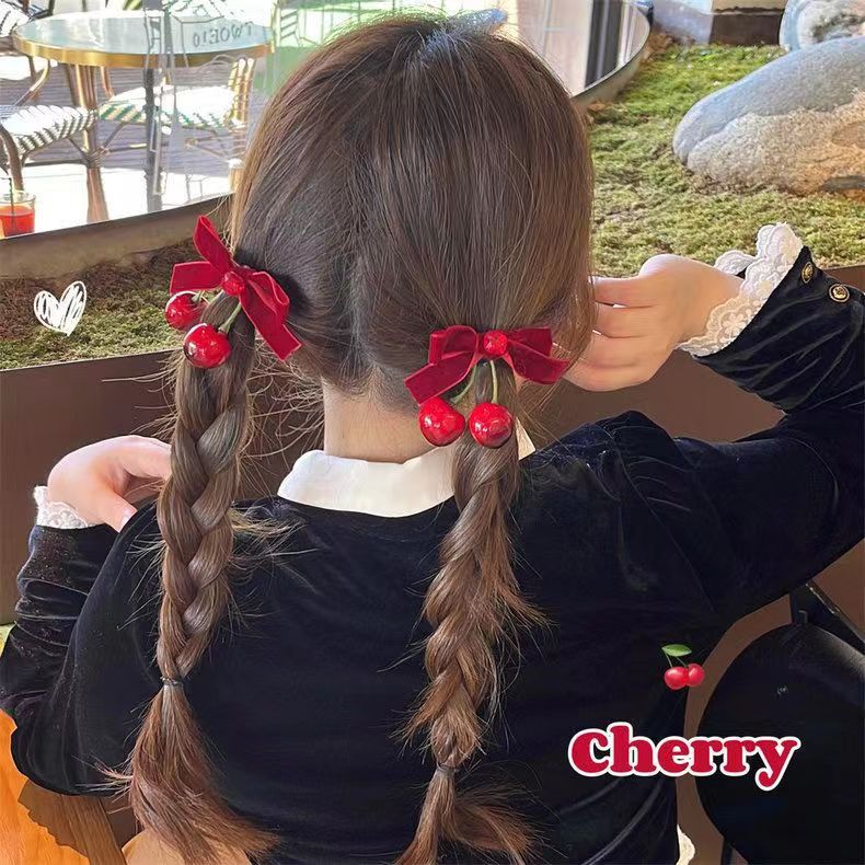 Wholesale Cherry Bow Hair Clip Hair Aessories