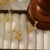 Wholesale 1 Pair Modern Style Simple Style Irregular Star Polishing Plating 304 Stainless Steel Imitation Gold Rack Plated Ear Studs