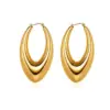 PVD Coated 18K Gold Plated Geometric 304 Stainless Steel Retro Waterproof Non Tarnish Earrings