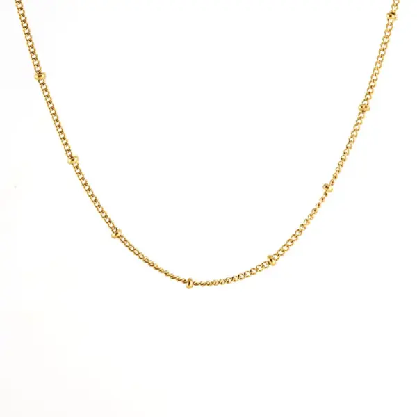 PVD Coated 18K Gold Plated Geometric Stainless Steel Basic Waterproof Non Tarnish 304 Stainless Steel Necklace