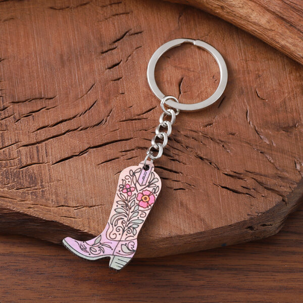 Wholesale Western ethnic style cowboy hat and boot charm keychain