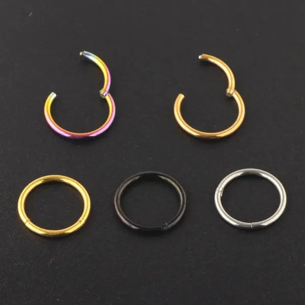 Vacuum Plating Flower Titanium Steel Ethnic Style Earrings Nose Ring